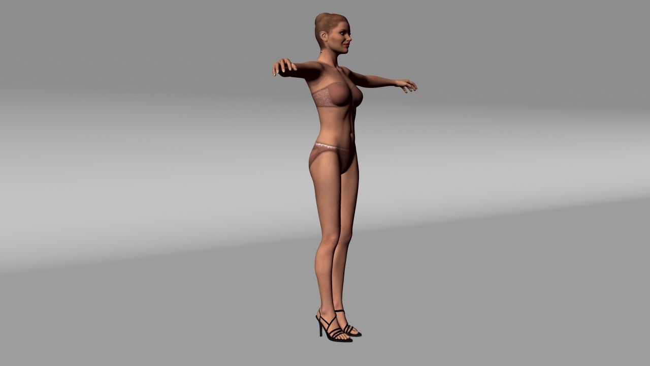 Signora sexy royalty-free 3d model - Preview no. 3