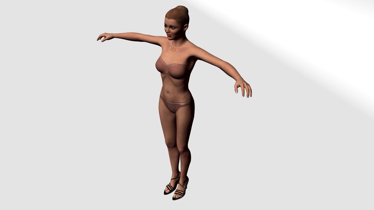 Signora sexy royalty-free 3d model - Preview no. 4