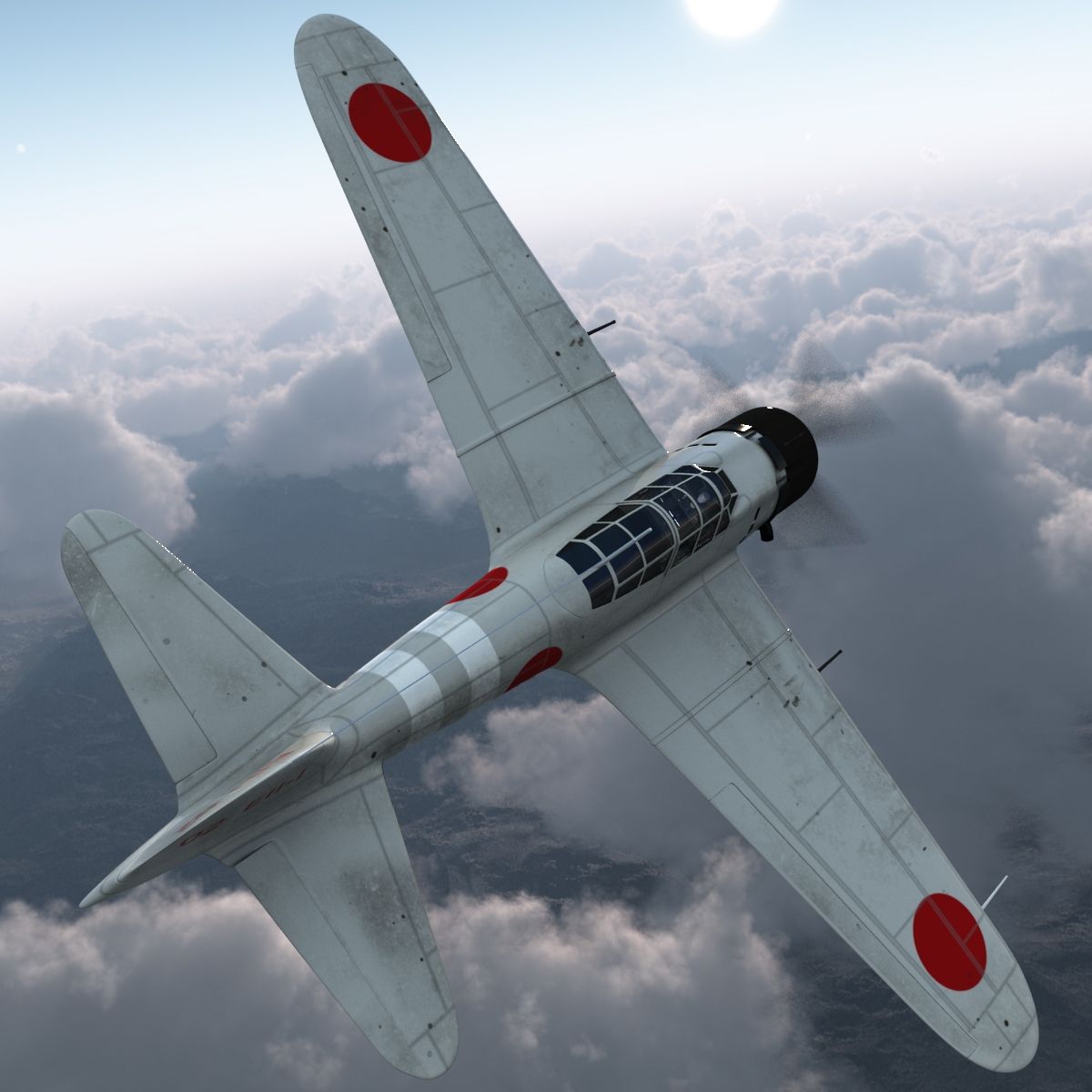 三菱A6Mゼロリグ royalty-free 3d model - Preview no. 11