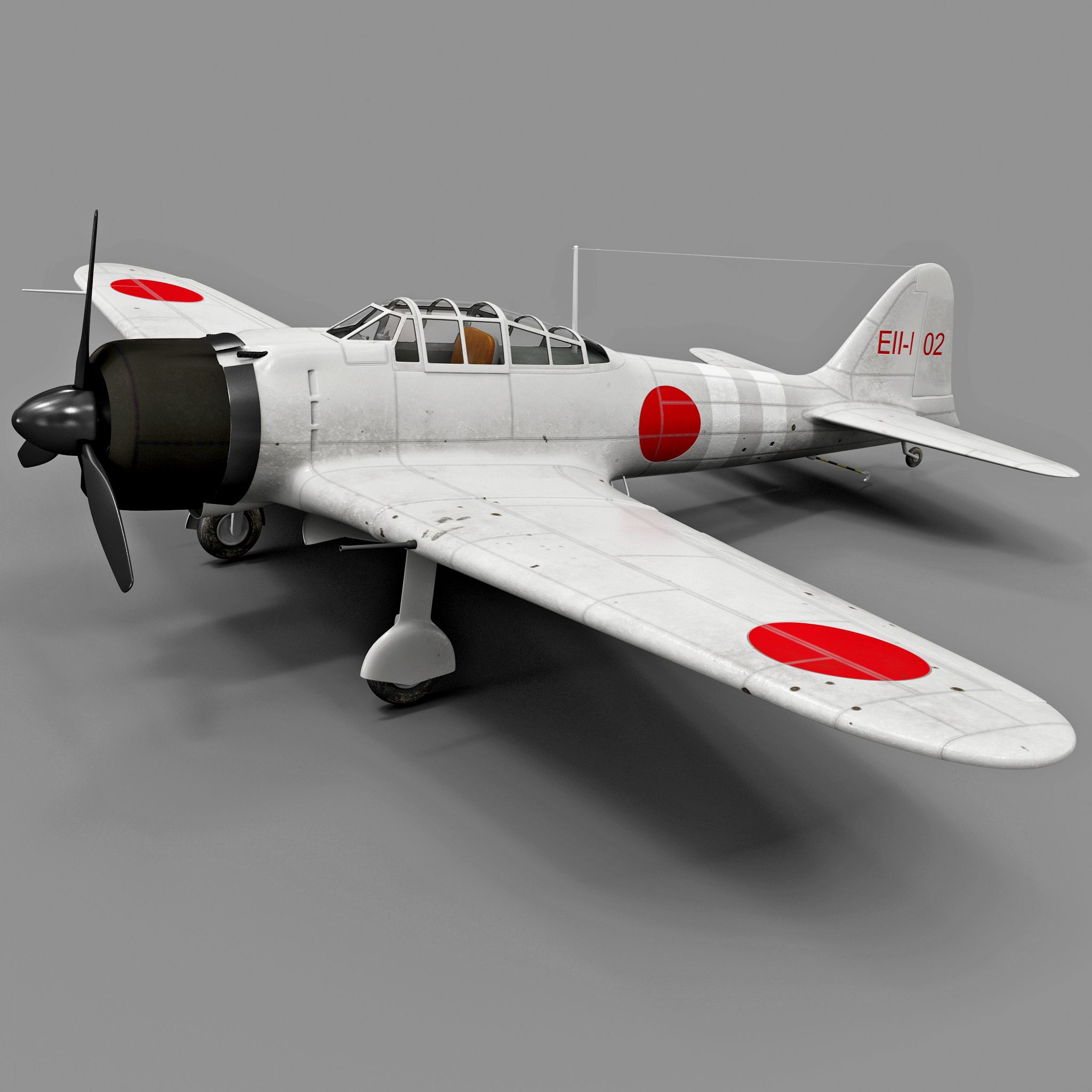 三菱A6Mゼロリグ royalty-free 3d model - Preview no. 2