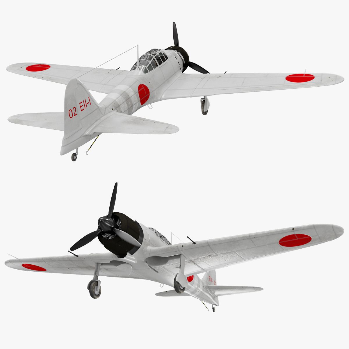 三菱A6Mゼロリグ royalty-free 3d model - Preview no. 55