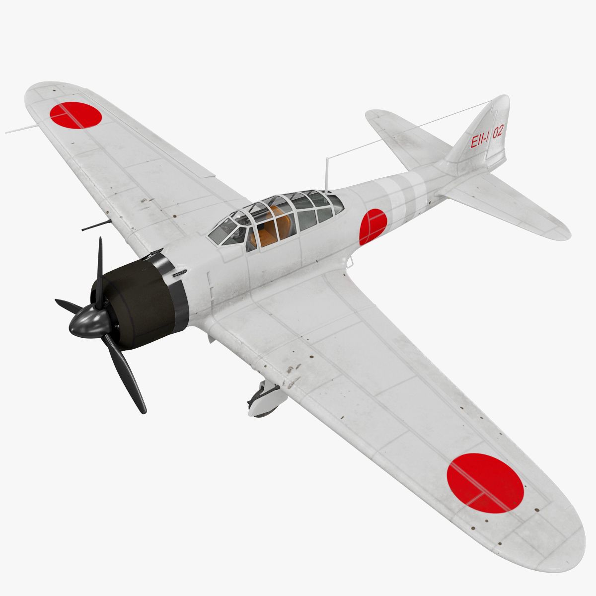 三菱A6Mゼロリグ royalty-free 3d model - Preview no. 12