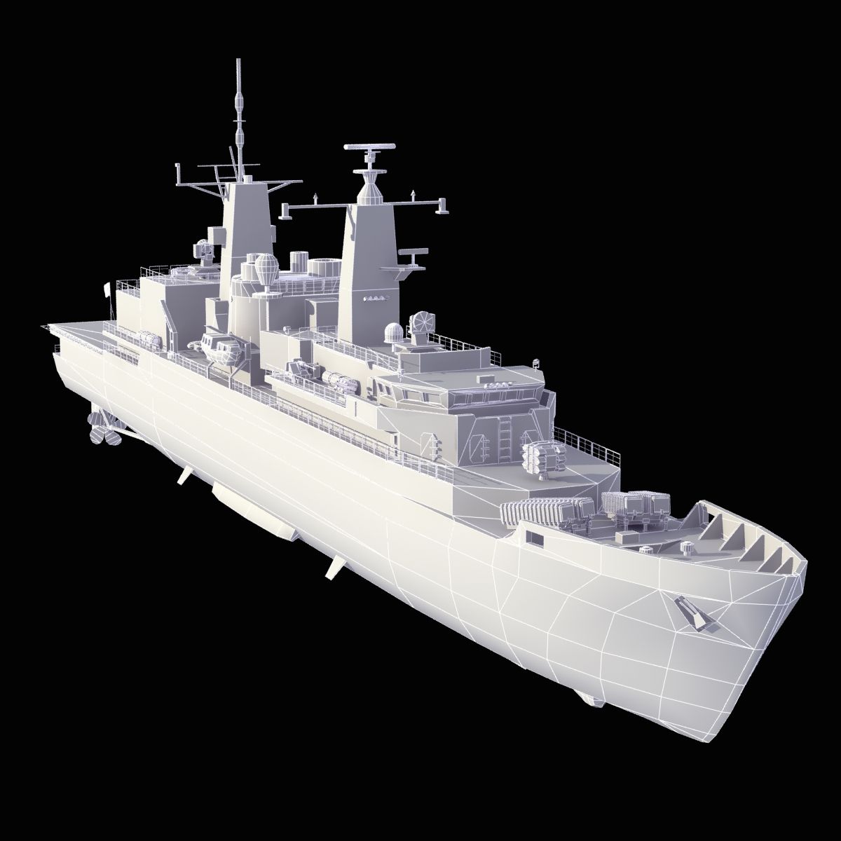 HMS Broadsword F88 royalty-free 3d model - Preview no. 20