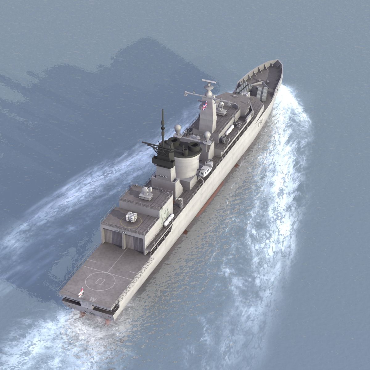 HMS Broadsword F88 royalty-free 3d model - Preview no. 11