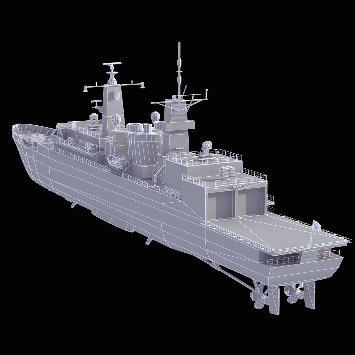 HMS Broadsword F88 royalty-free 3d model - Preview no. 18