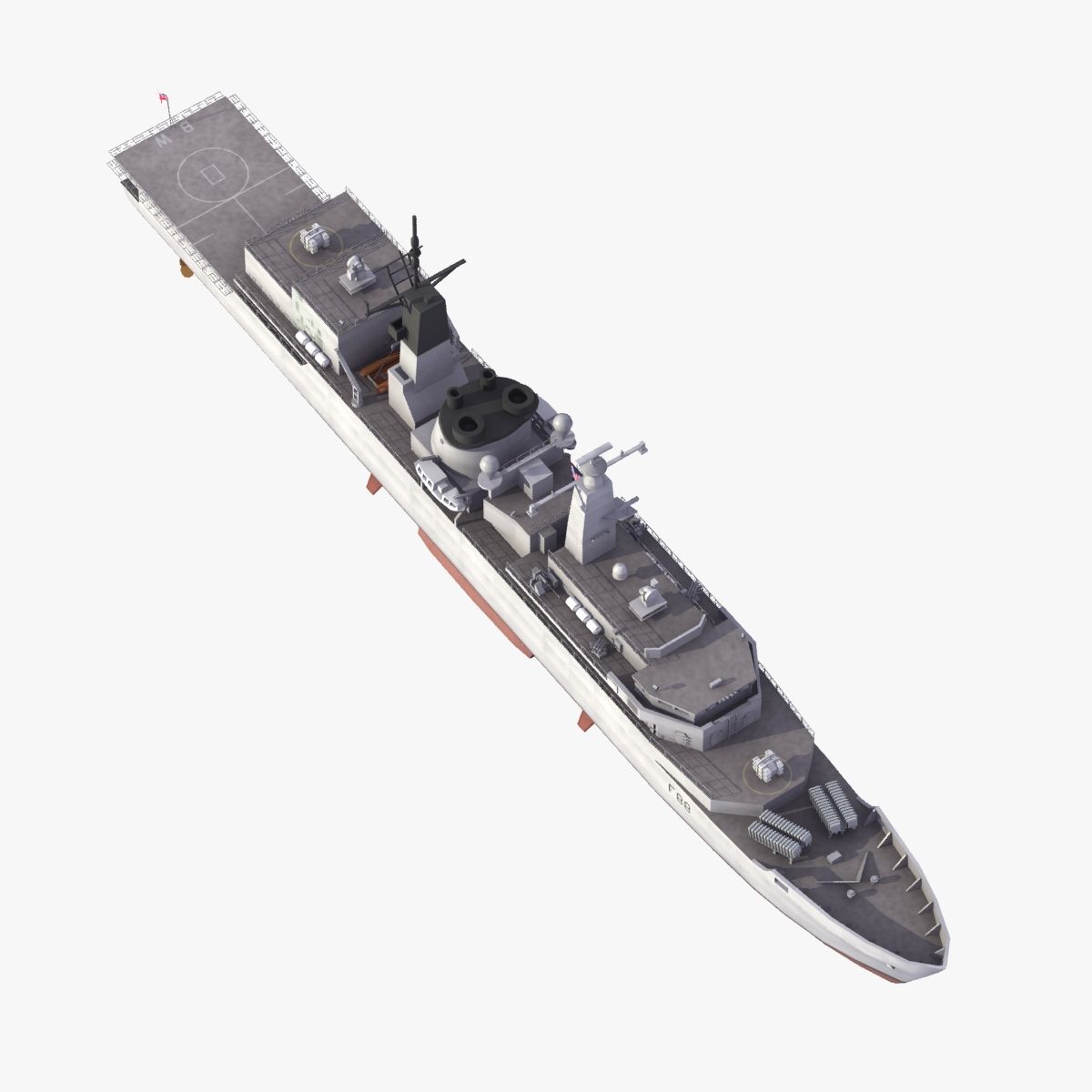 HMS Broadsword F88 royalty-free 3d model - Preview no. 17