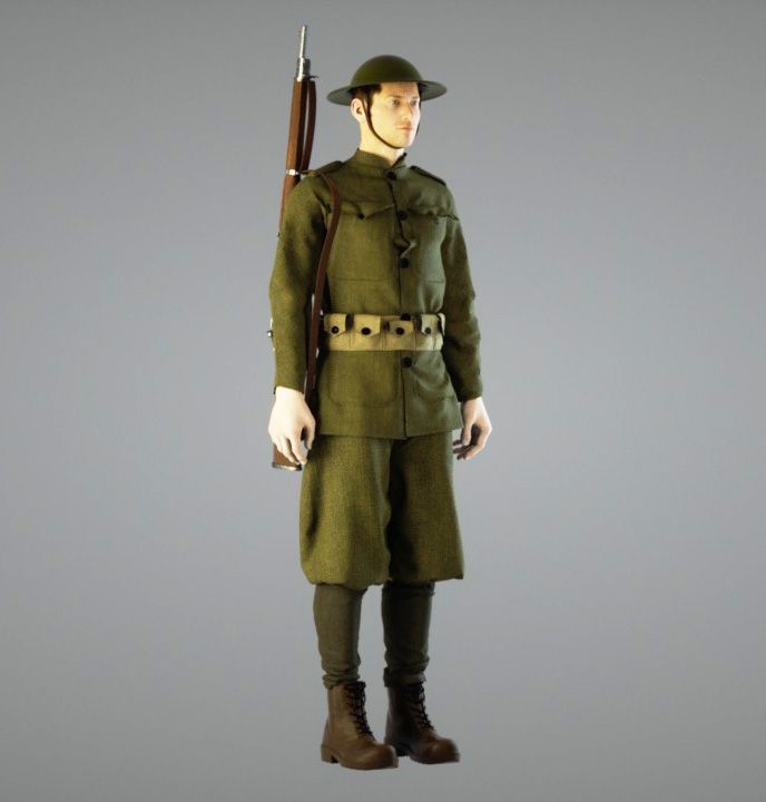 Britse soldaat WW1 3d model