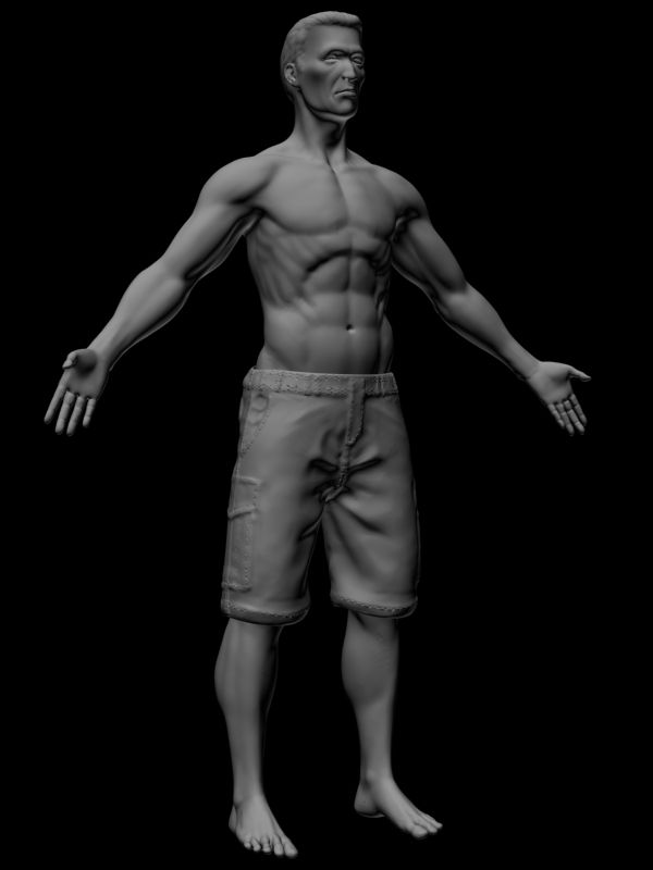 Realistic Male Body 3d model