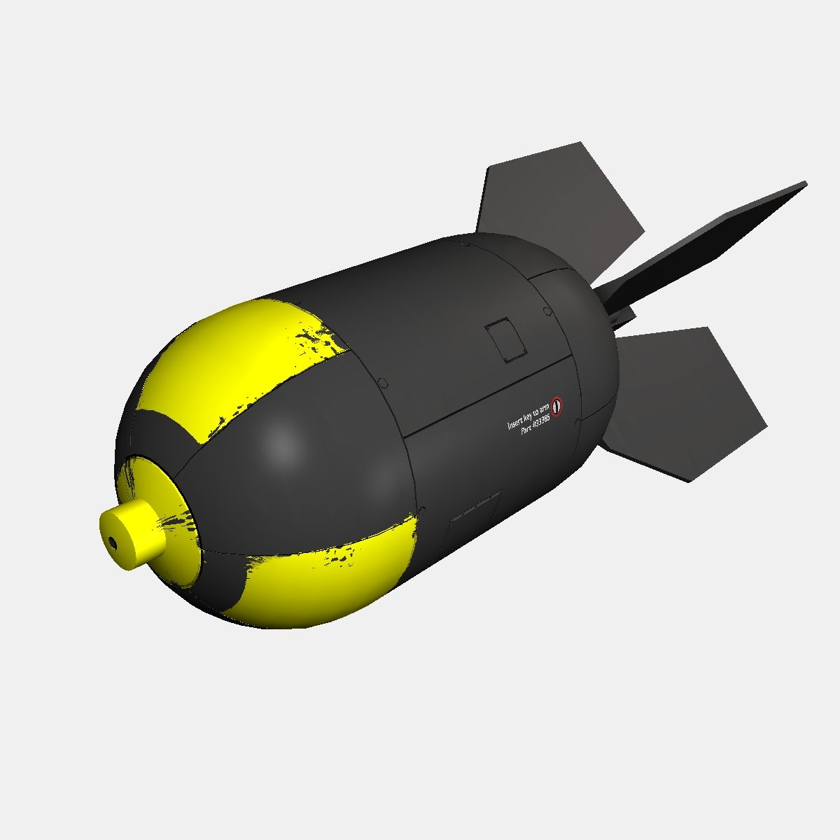 Bomb, nuke-schema royalty-free 3d model - Preview no. 2