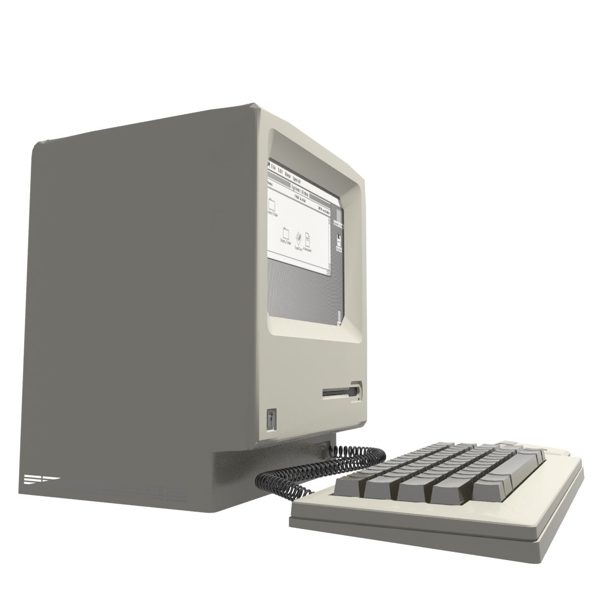 Oude computer royalty-free 3d model - Preview no. 3