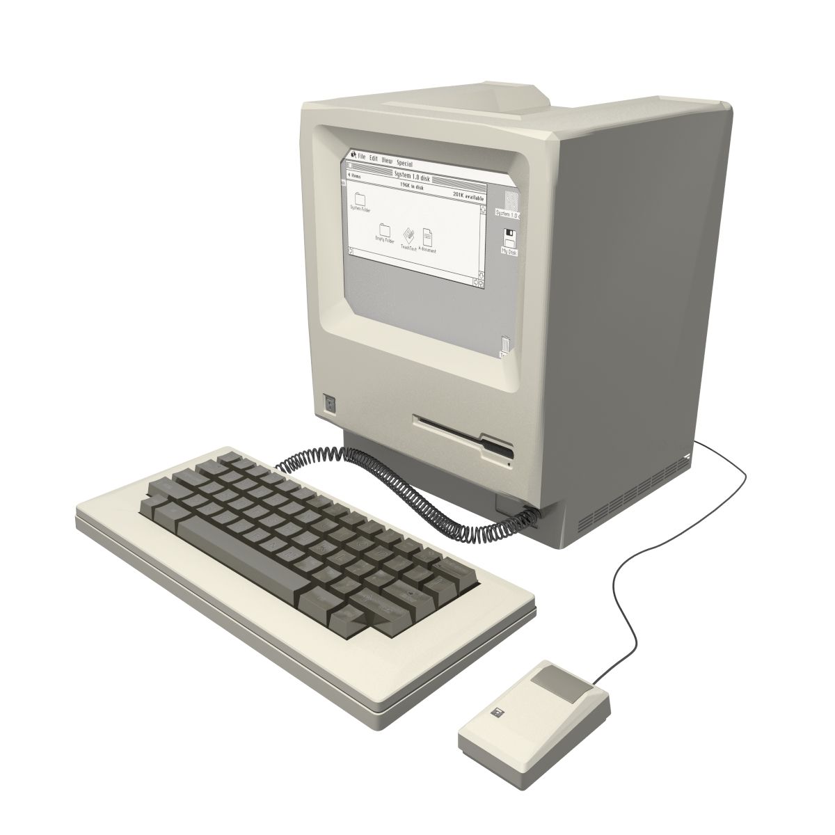 Oude computer 3d model