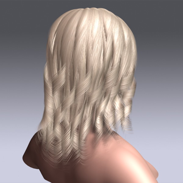 Susan Hair royalty-free 3d model - Preview no. 7