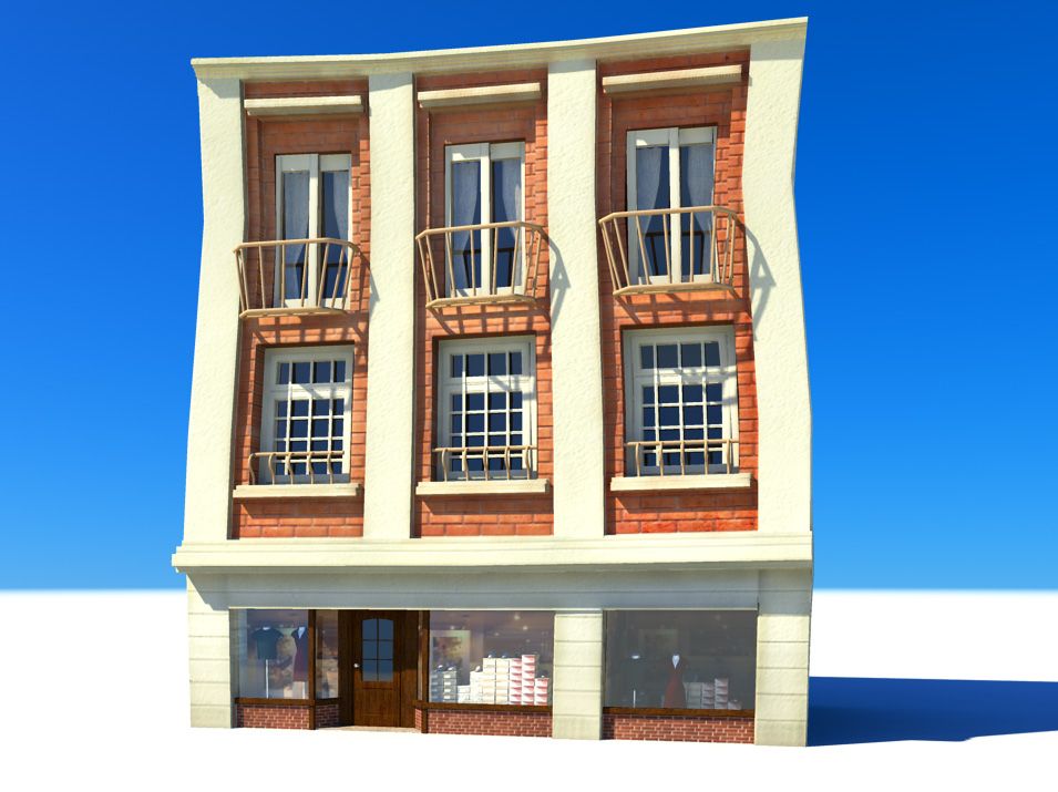 Maya shoe shop house 3d model