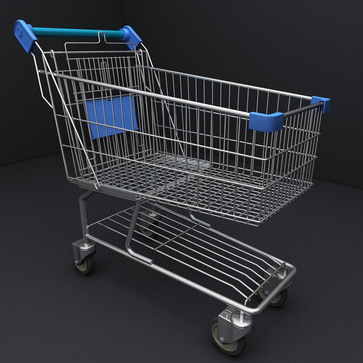 Winkelwagen voor supermarkt 3d model