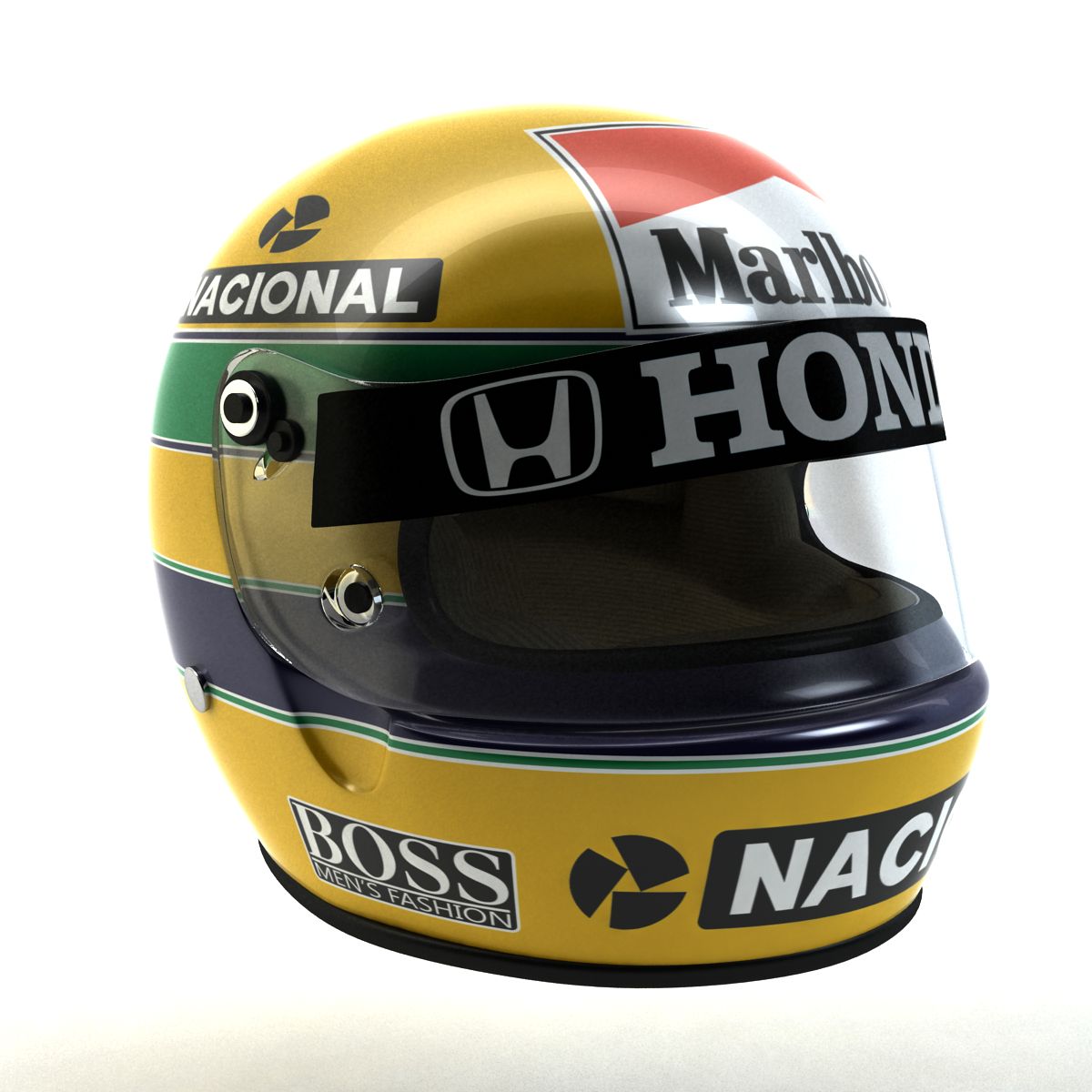 Casco Ayrton Senna 1988 3d model