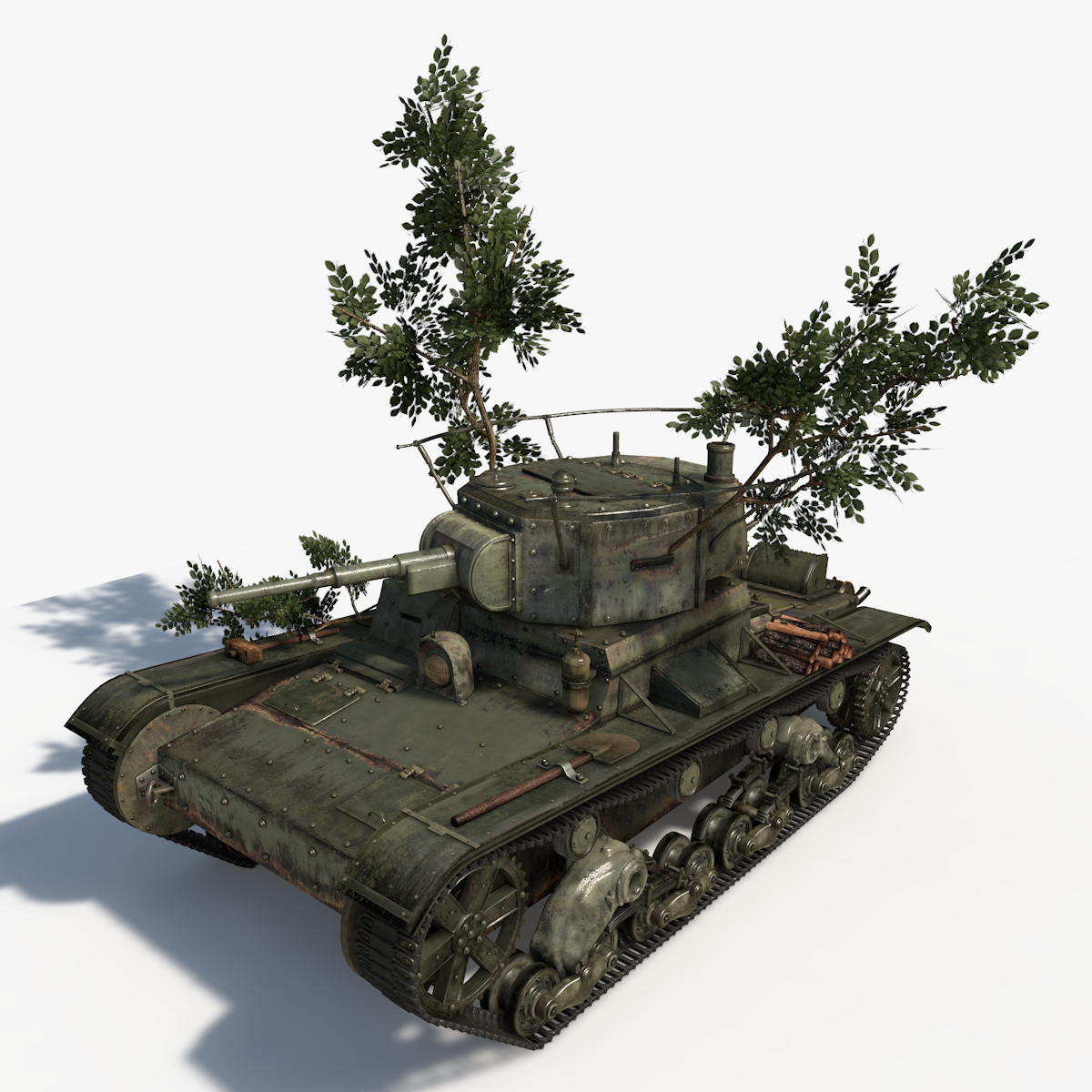 Sovjetisk tank T-26 3d model