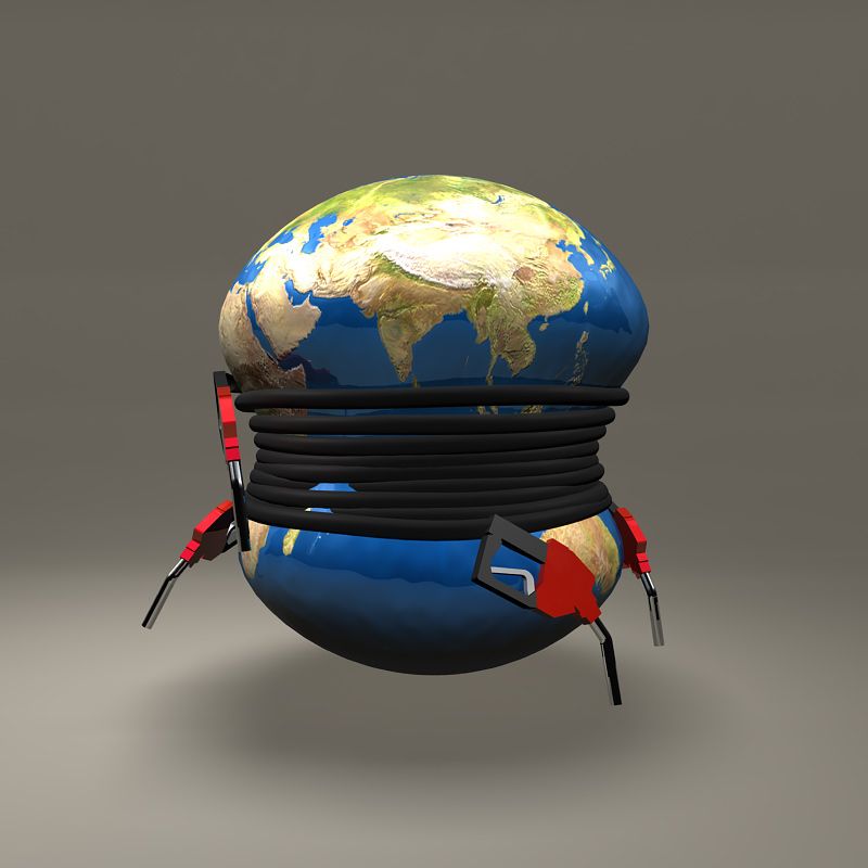 Petrol Pump Around Globe 3d model