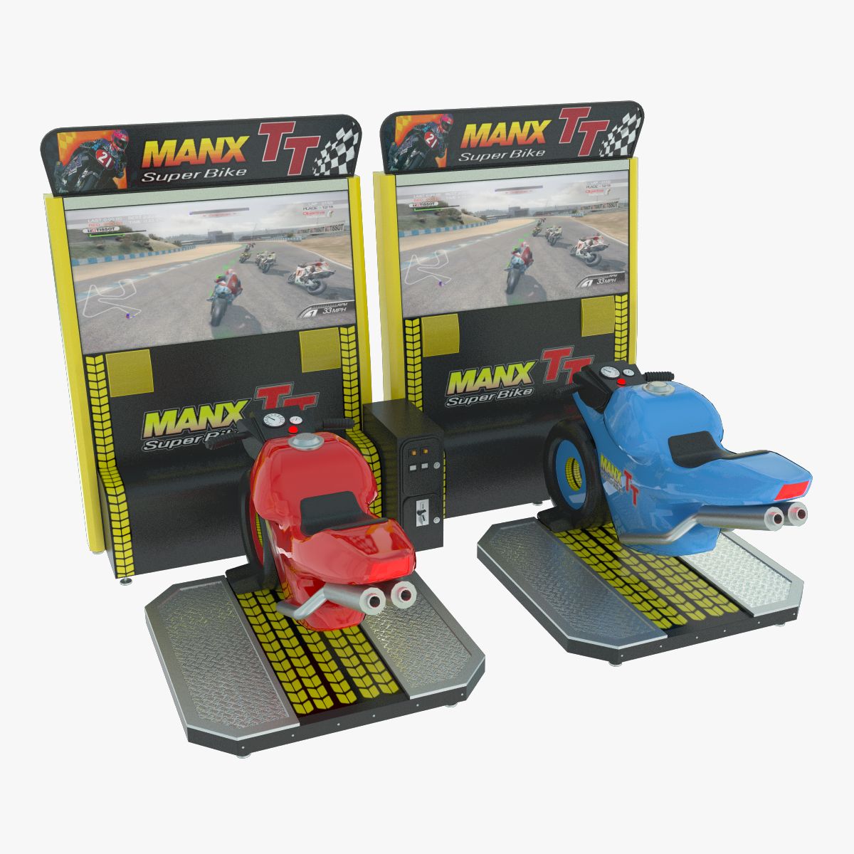 Simulator Moto Racing Arcade Machine 3d model