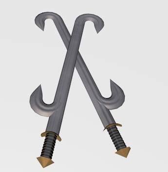 Fantasy Hooked Swords 3d model