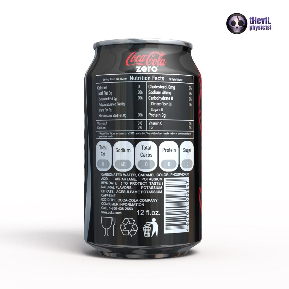 Coca Cola Zero royalty-free 3d model - Preview no. 6