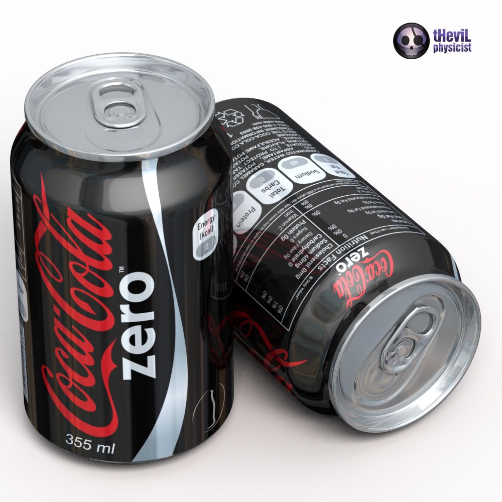 Coca Cola Zero royalty-free 3d model - Preview no. 2