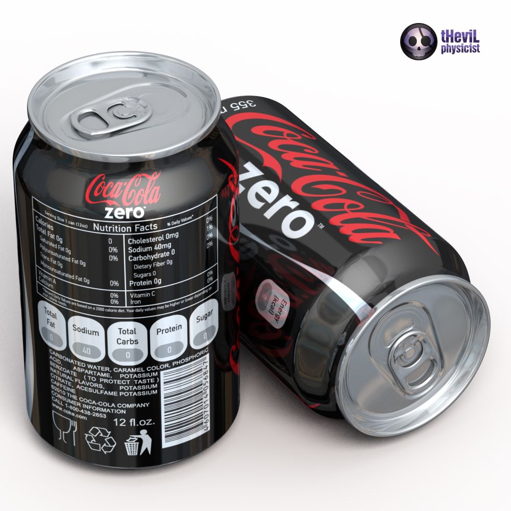 Coca Cola Zero royalty-free 3d model - Preview no. 5