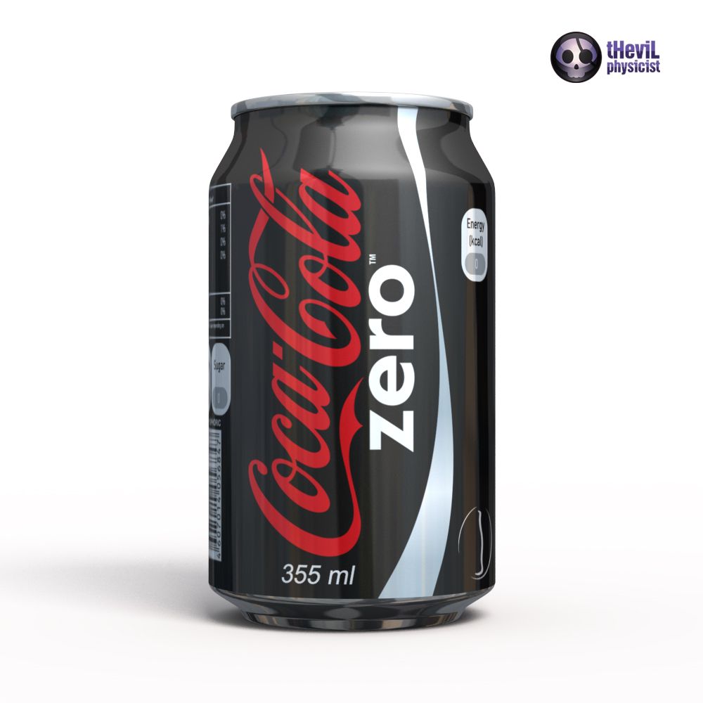 Coca Cola Zero royalty-free 3d model - Preview no. 3