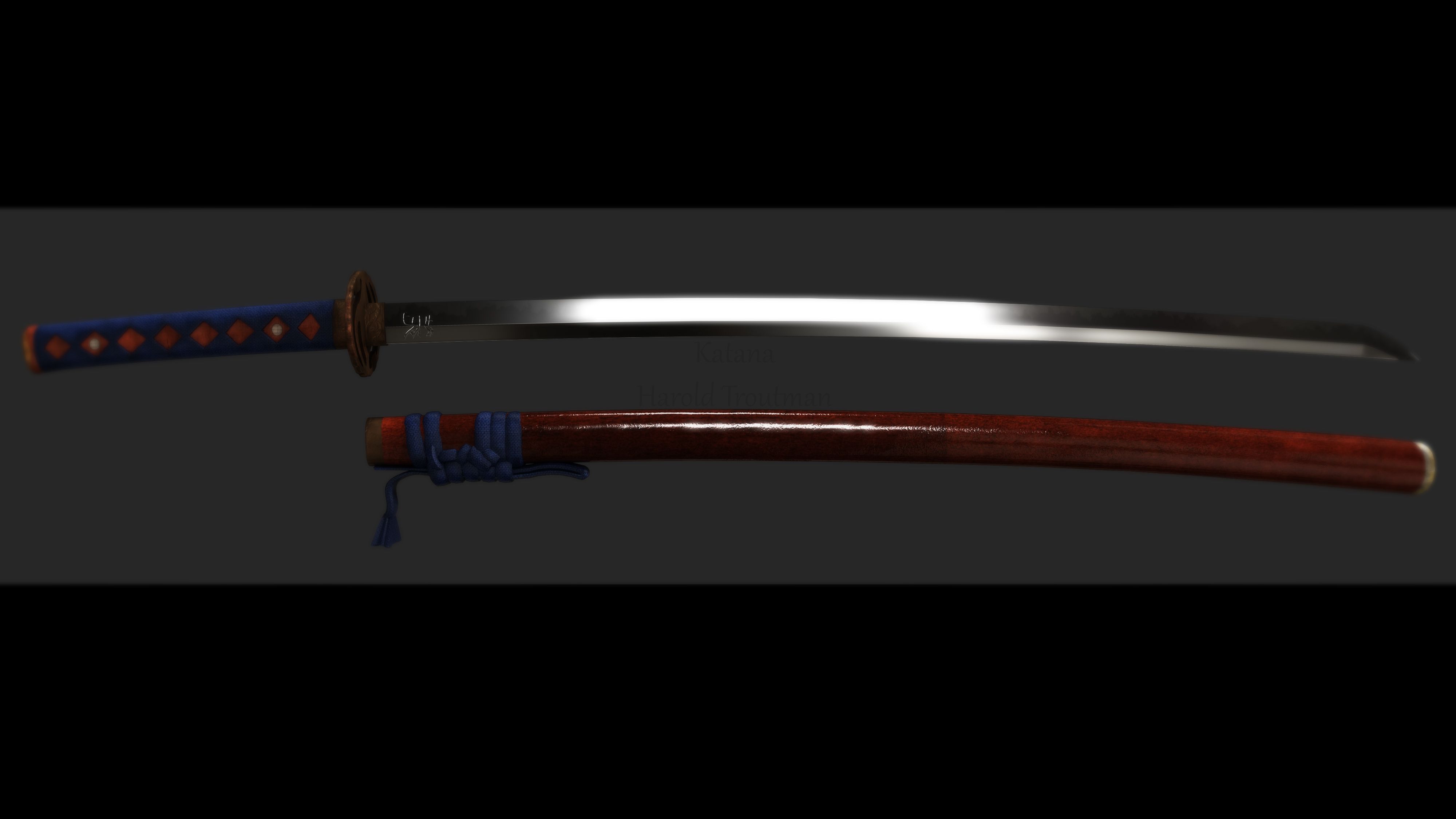 Katana royalty-free 3d model - Preview no. 3