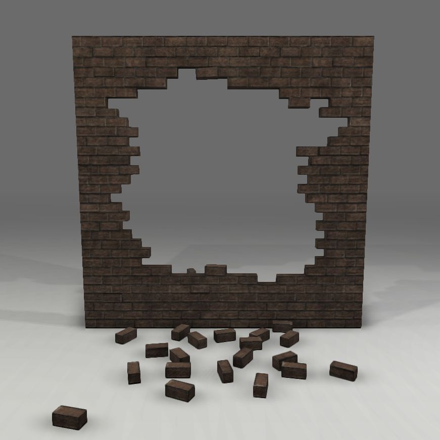 Gebroken muur 3d model