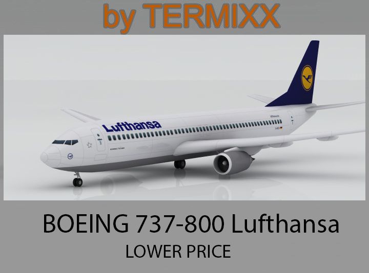 Boeing 737-800 Lufthansa 3d model