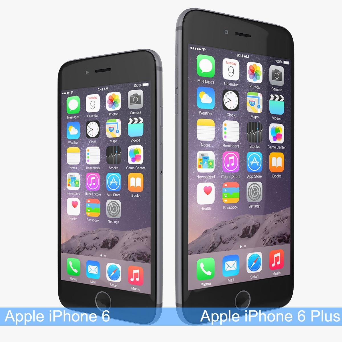 Apple iPhone 6 e Apple iPhone 6 Space Grey 3d model