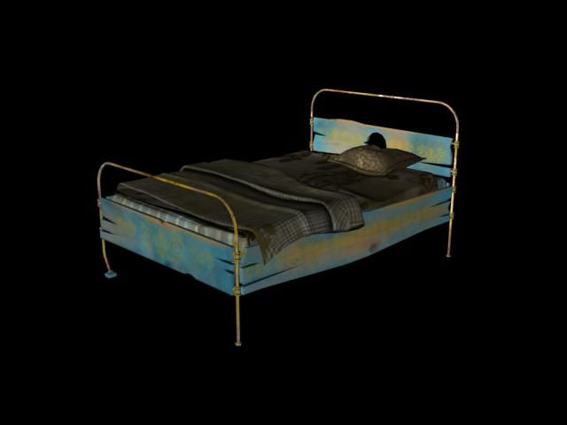 oud roestig bed 3d model