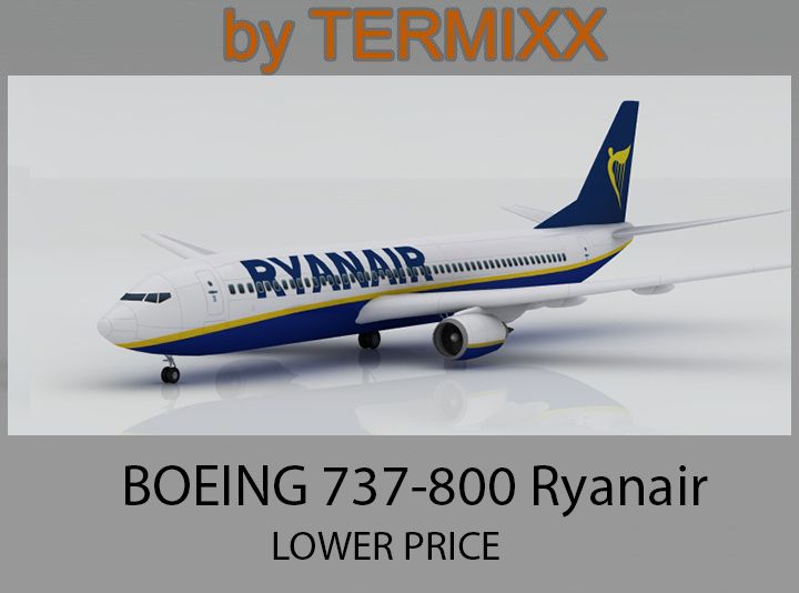 Boeing 737 Ryanair 3d model