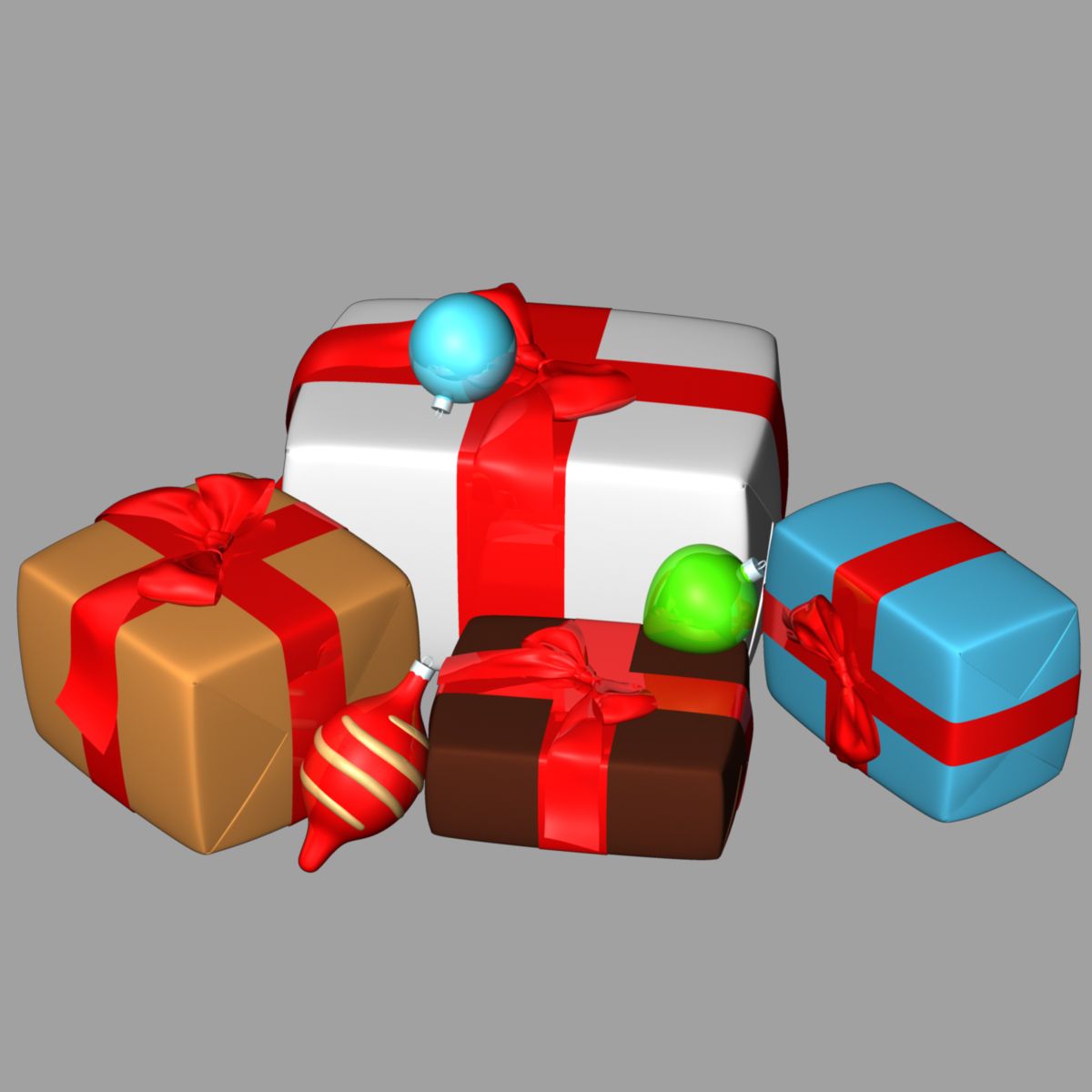 gift boxes 03 3d model