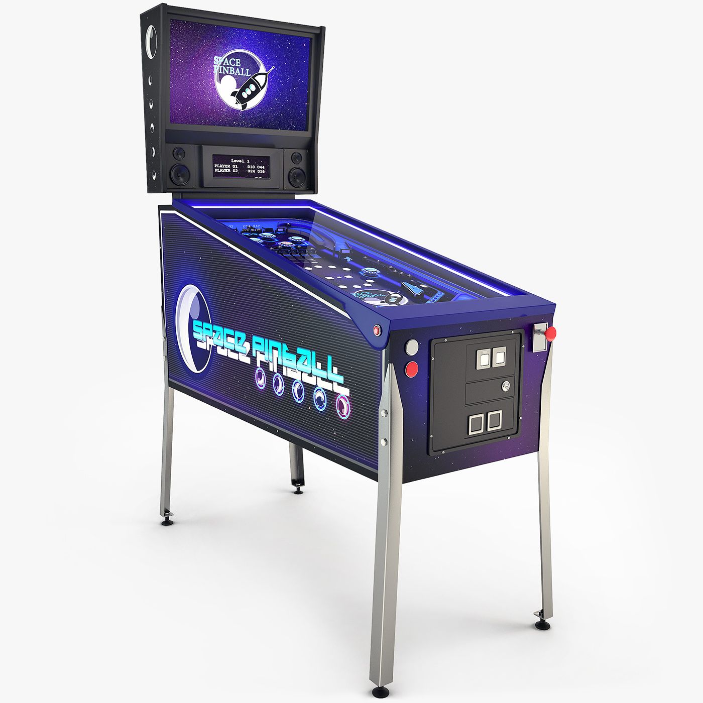 Space Pinball Machine 3d model