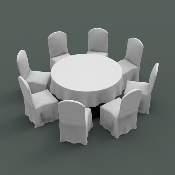 Banquet table and chair 3d model