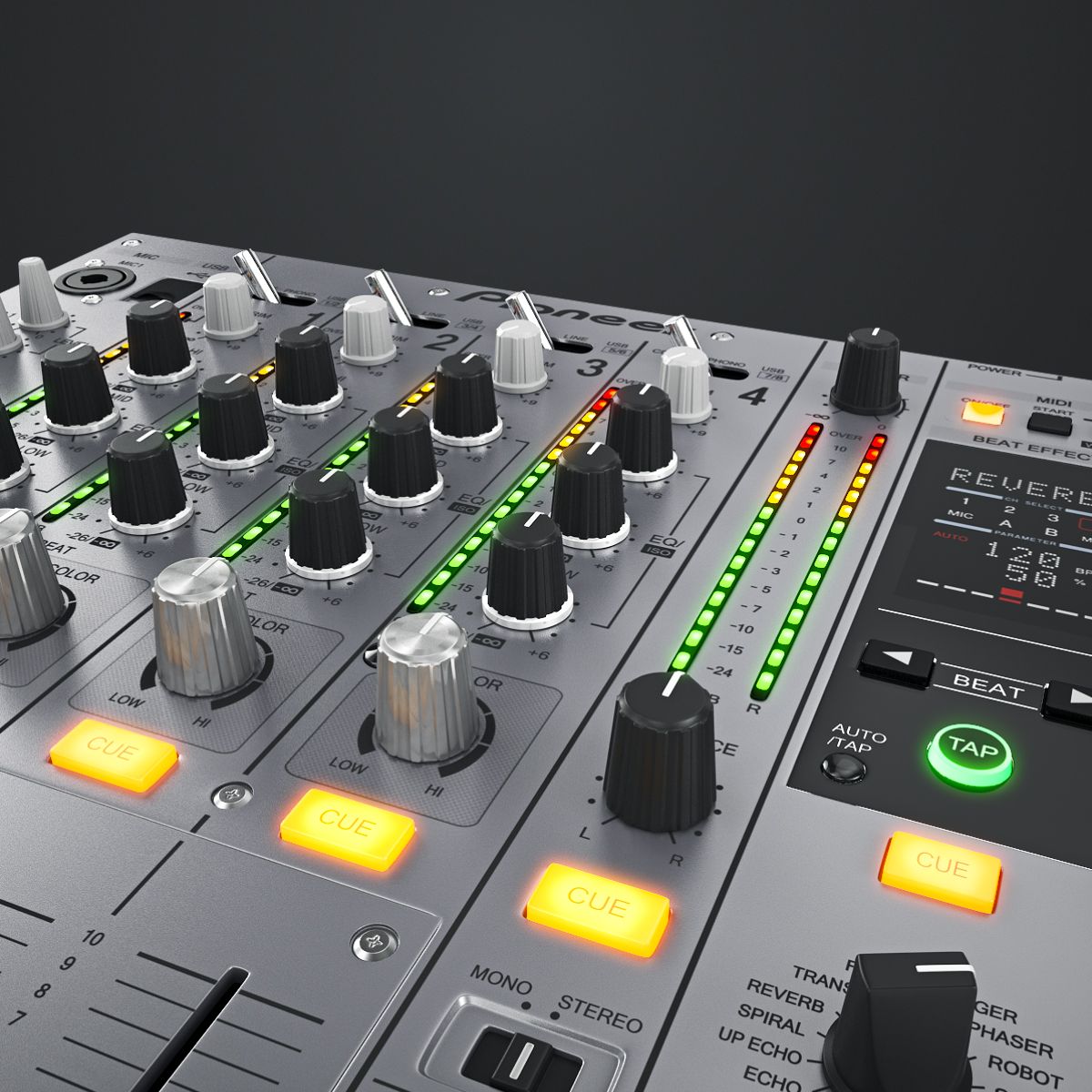 DJ Mixer Pioneer DJM-850 royalty-free 3d model - Preview no. 17