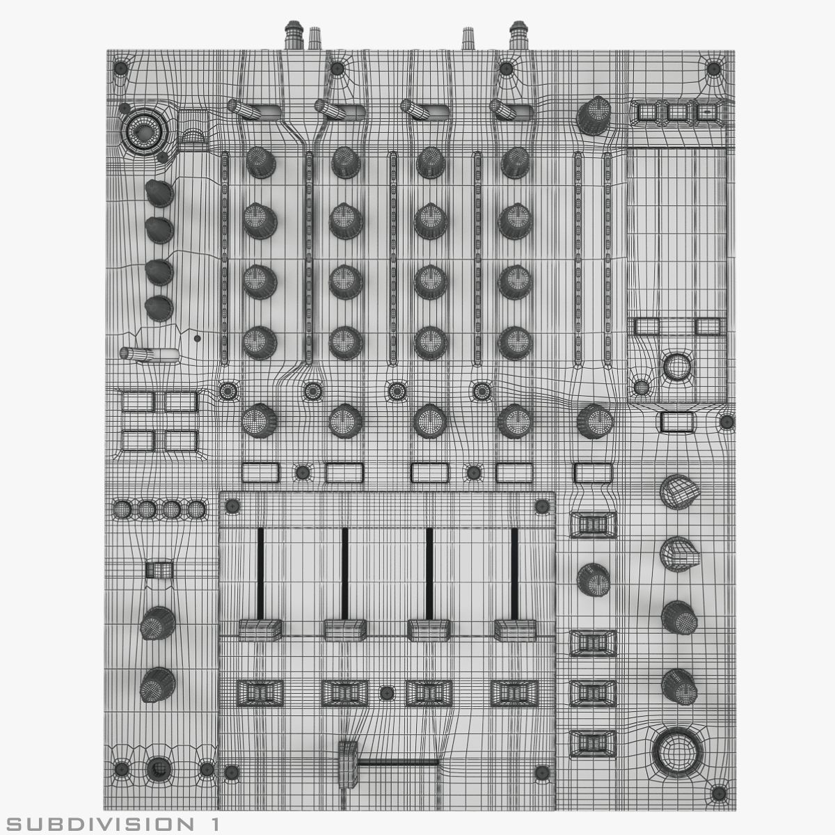 DJ Mixer Pioneer DJM-850 royalty-free 3d model - Preview no. 35