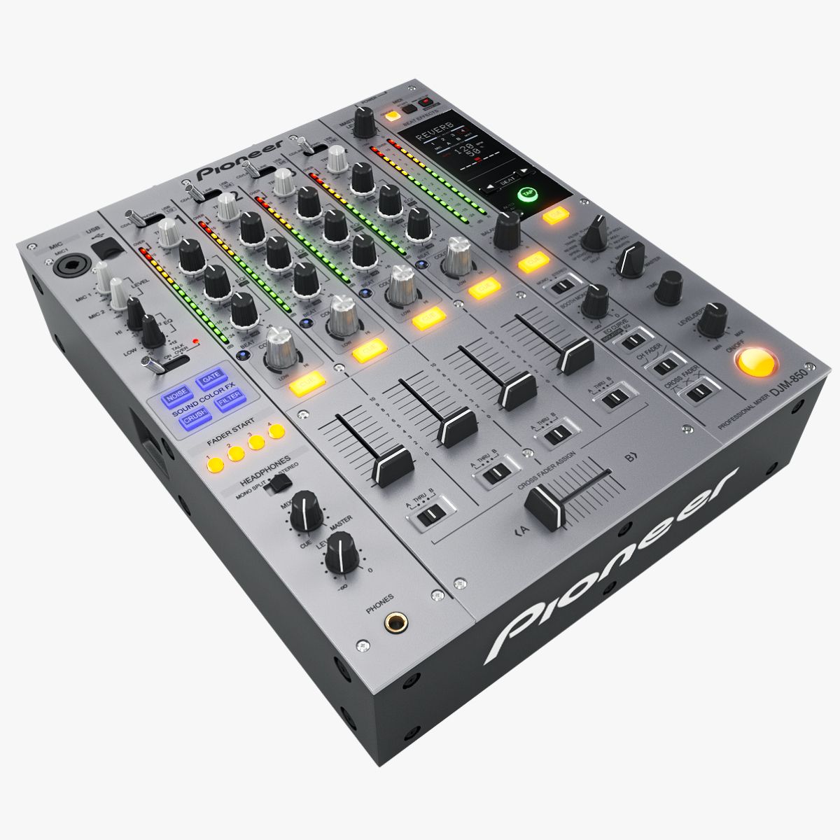 DJ Mixer Pioneer DJM-850 royalty-free 3d model - Preview no. 5