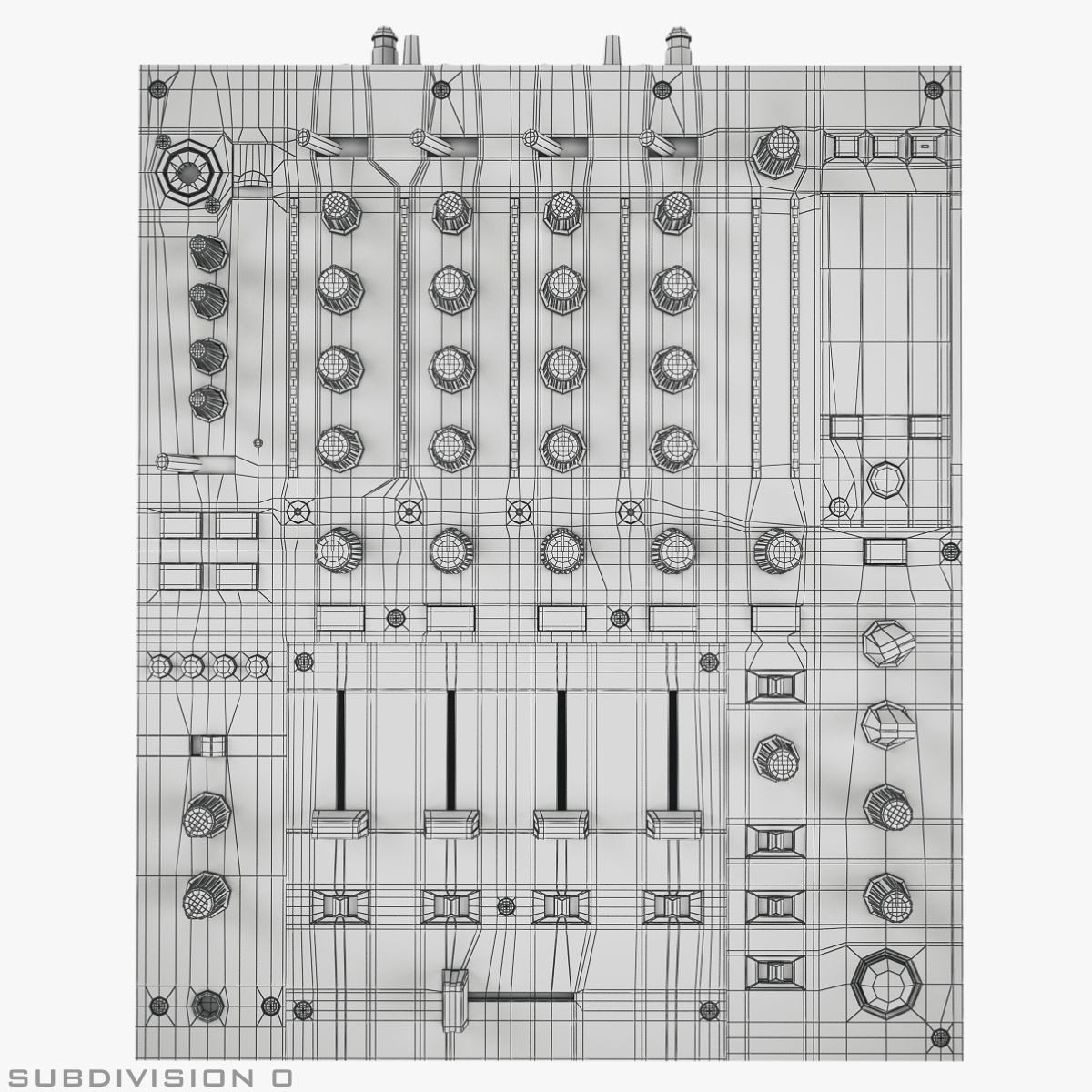 DJ Mixer Pioneer DJM-850 royalty-free 3d model - Preview no. 32