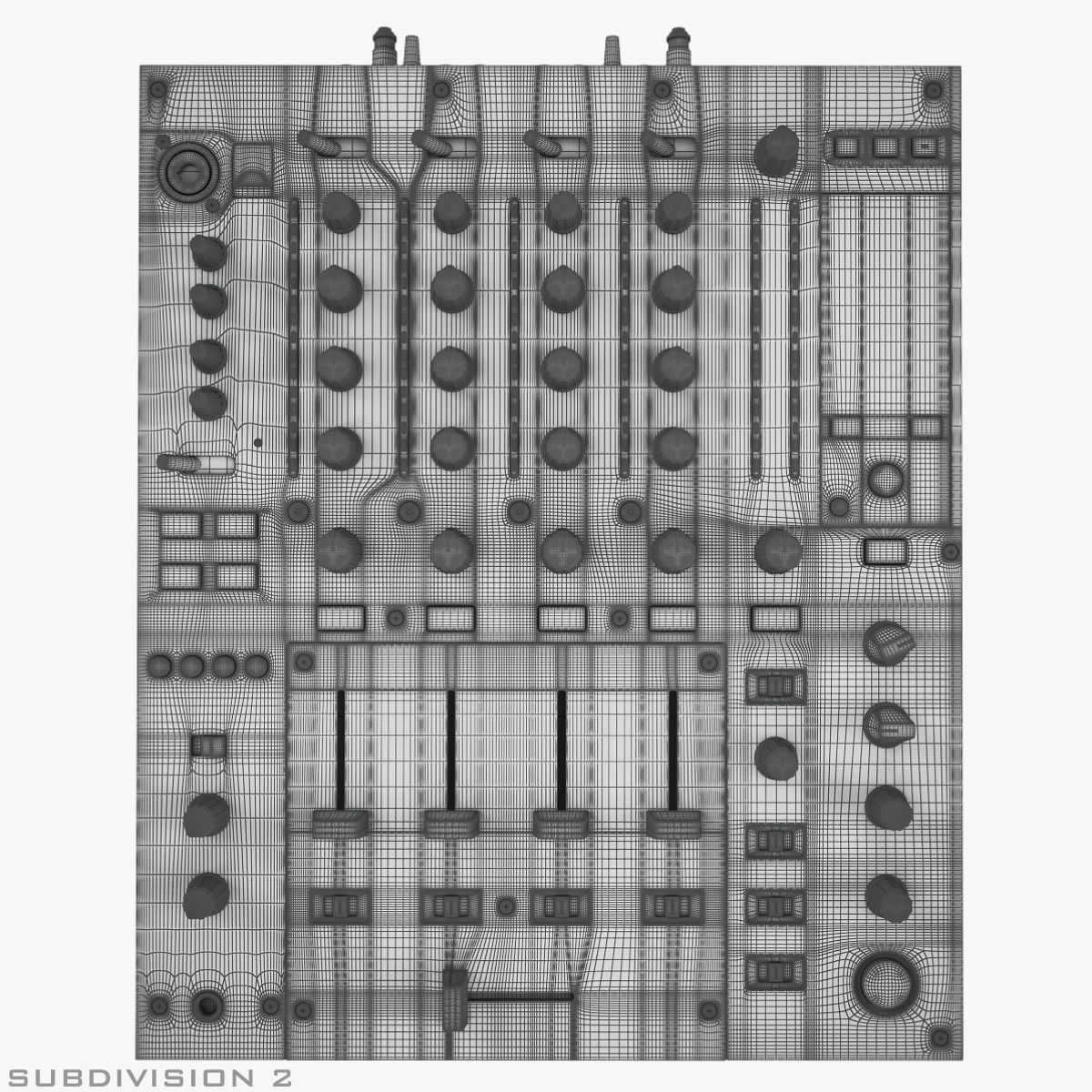 DJ Mixer Pioneer DJM-850 royalty-free 3d model - Preview no. 38