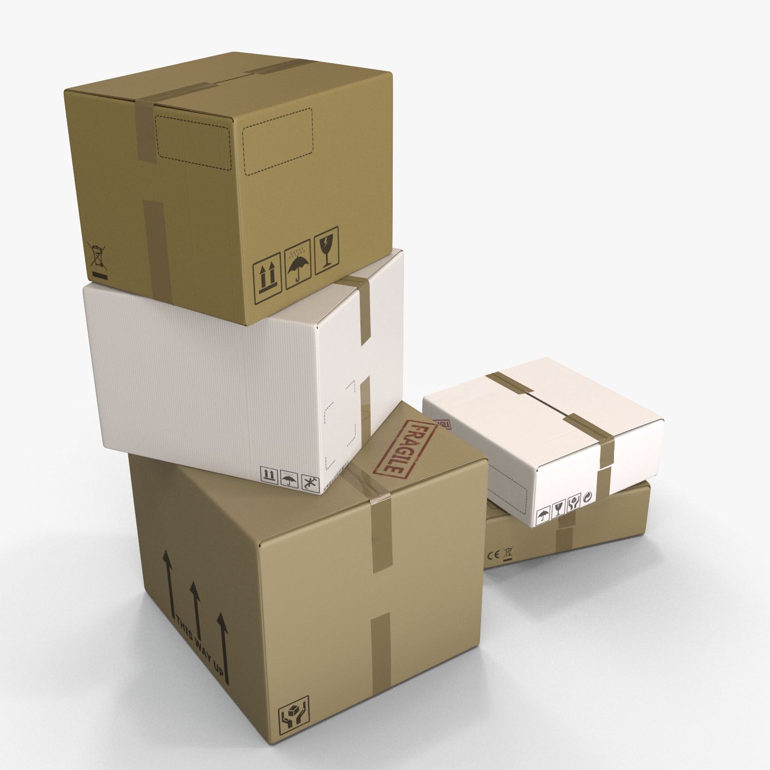 Cardboard Boxes 3d model