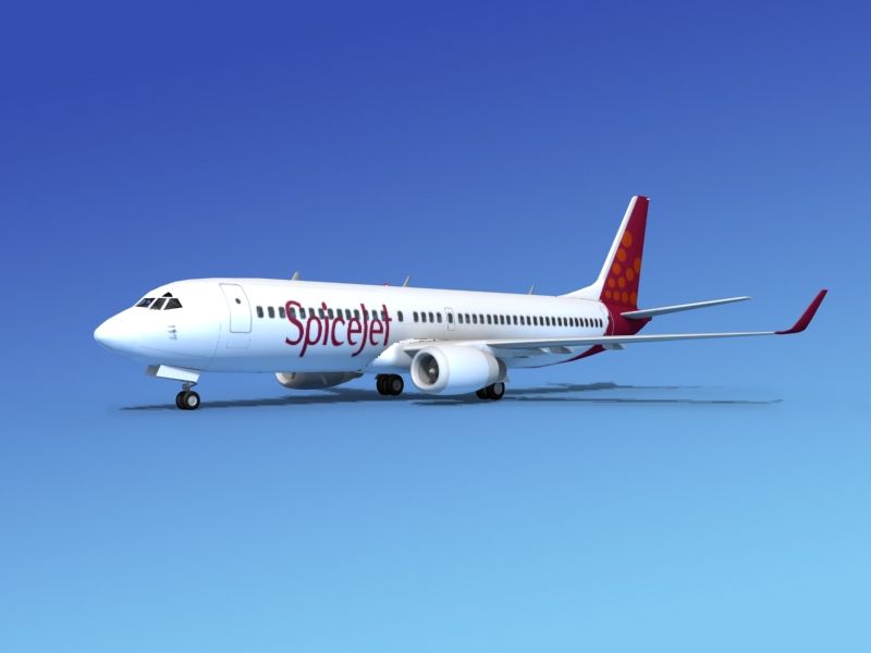 Boeing 737-800 SpiceJet 3d model