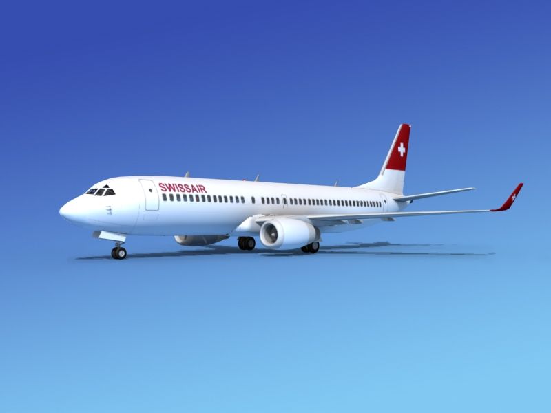 Boeing 737-800 Swissair 3d model