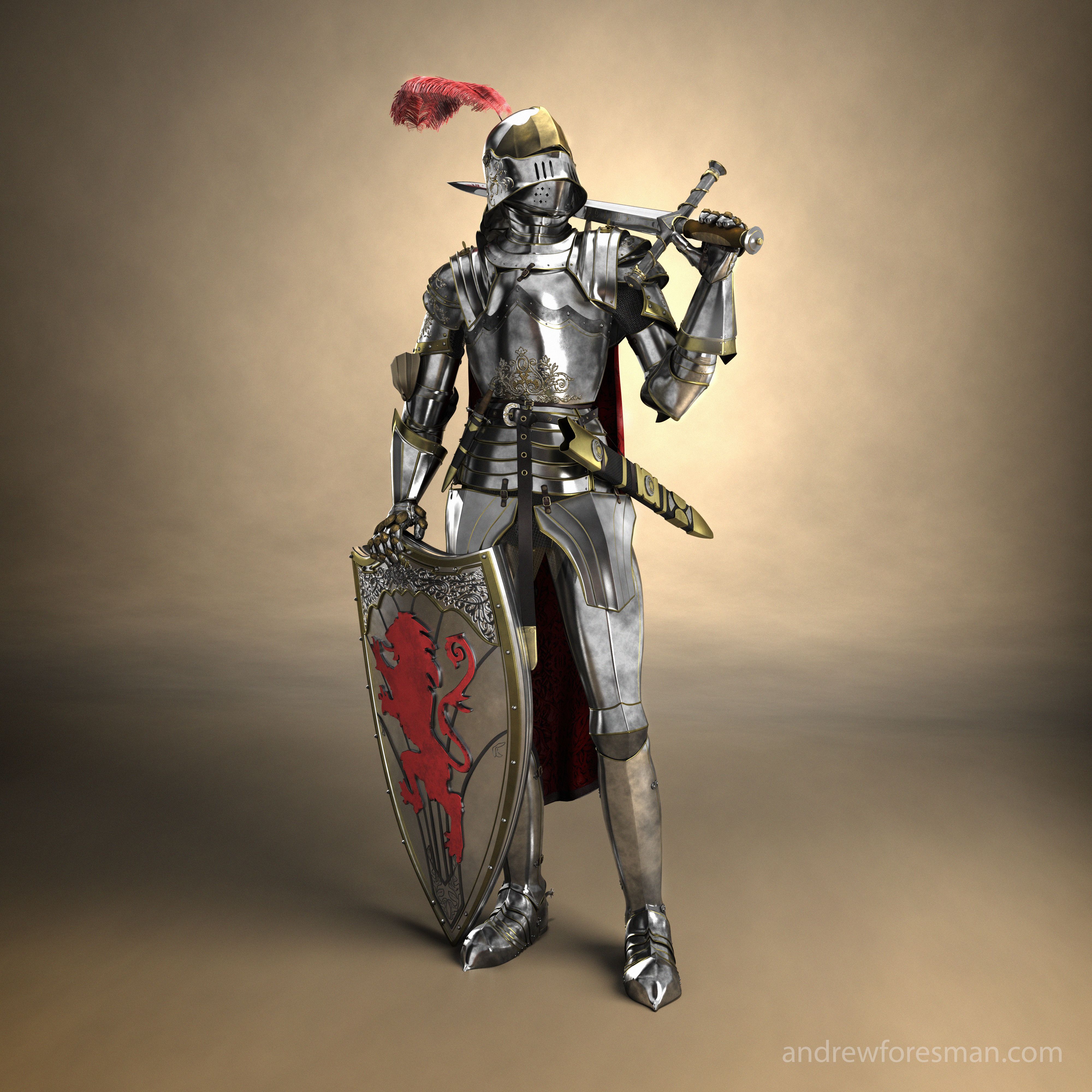 Armatura da combattimento cavaliere medievale 3d model