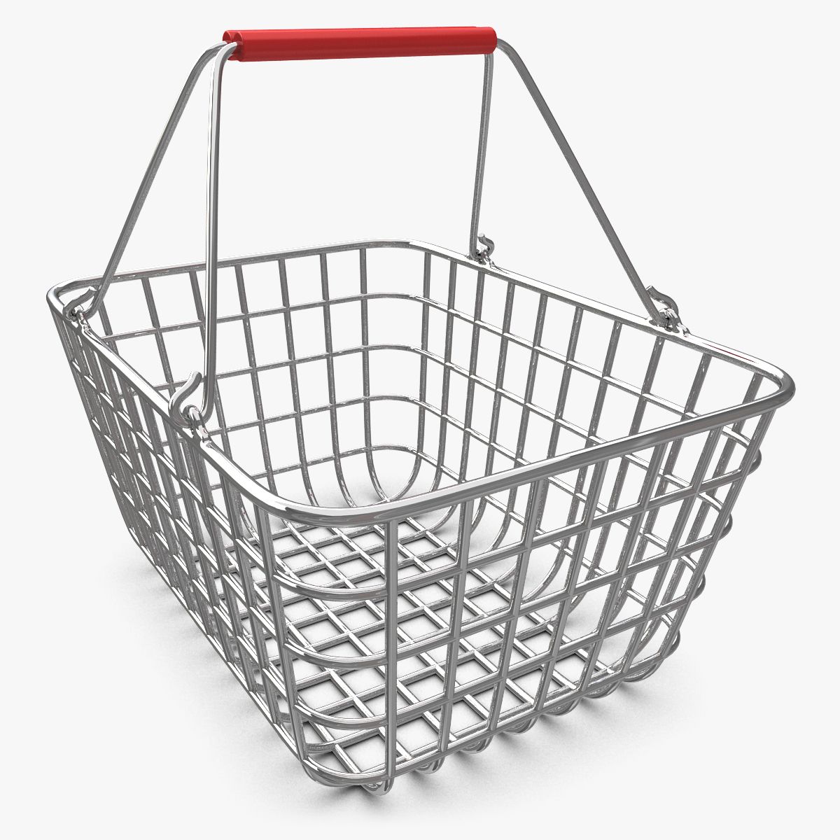 Shopping Basket (Chrome) V2 3d model