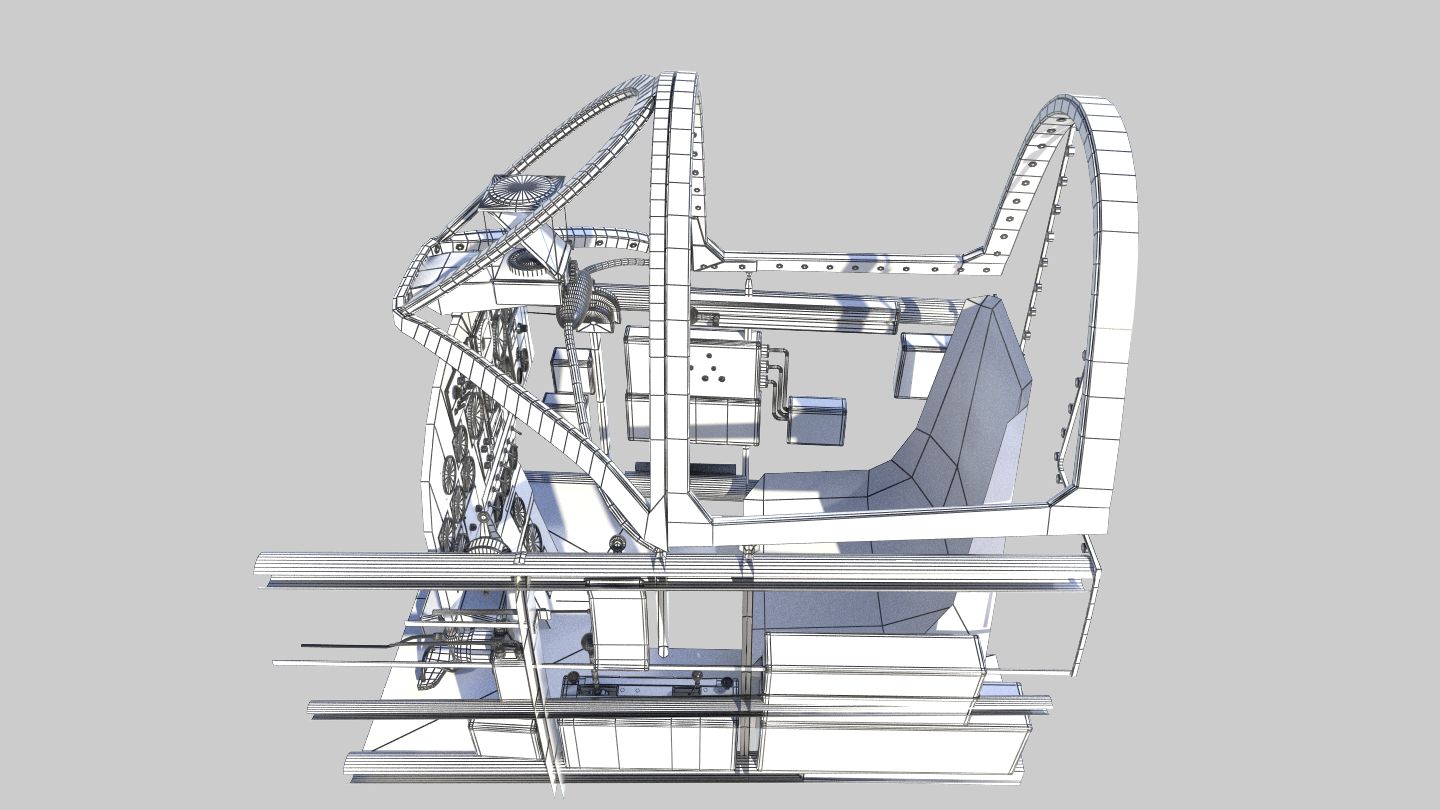 Dewoitine D.520驾驶舱 royalty-free 3d model - Preview no. 12