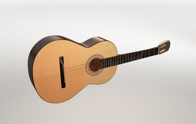 klasik gitar 3d model