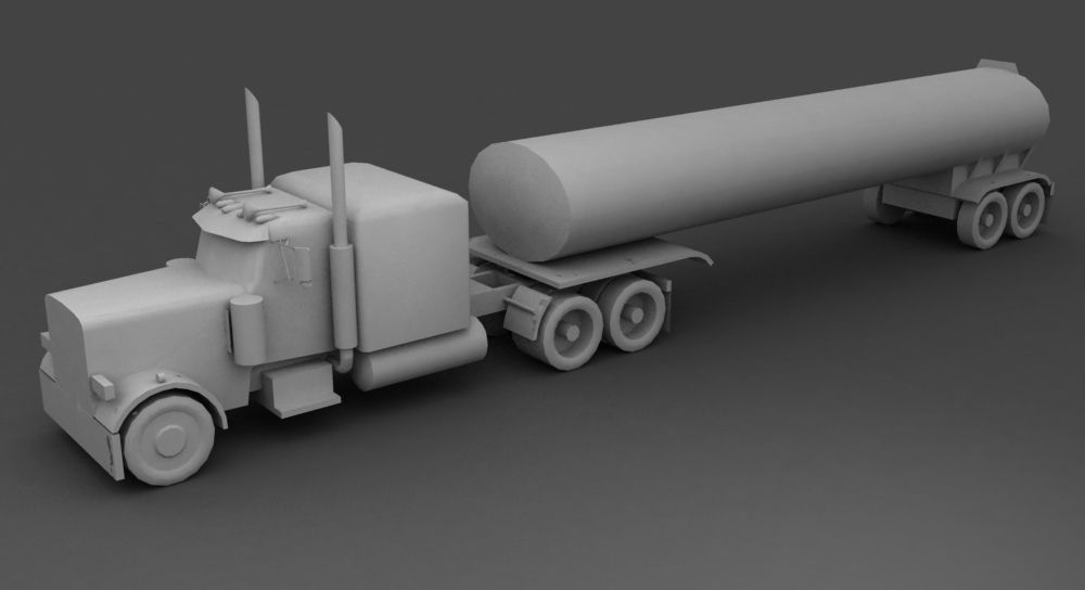 Truck en trailer 3d model