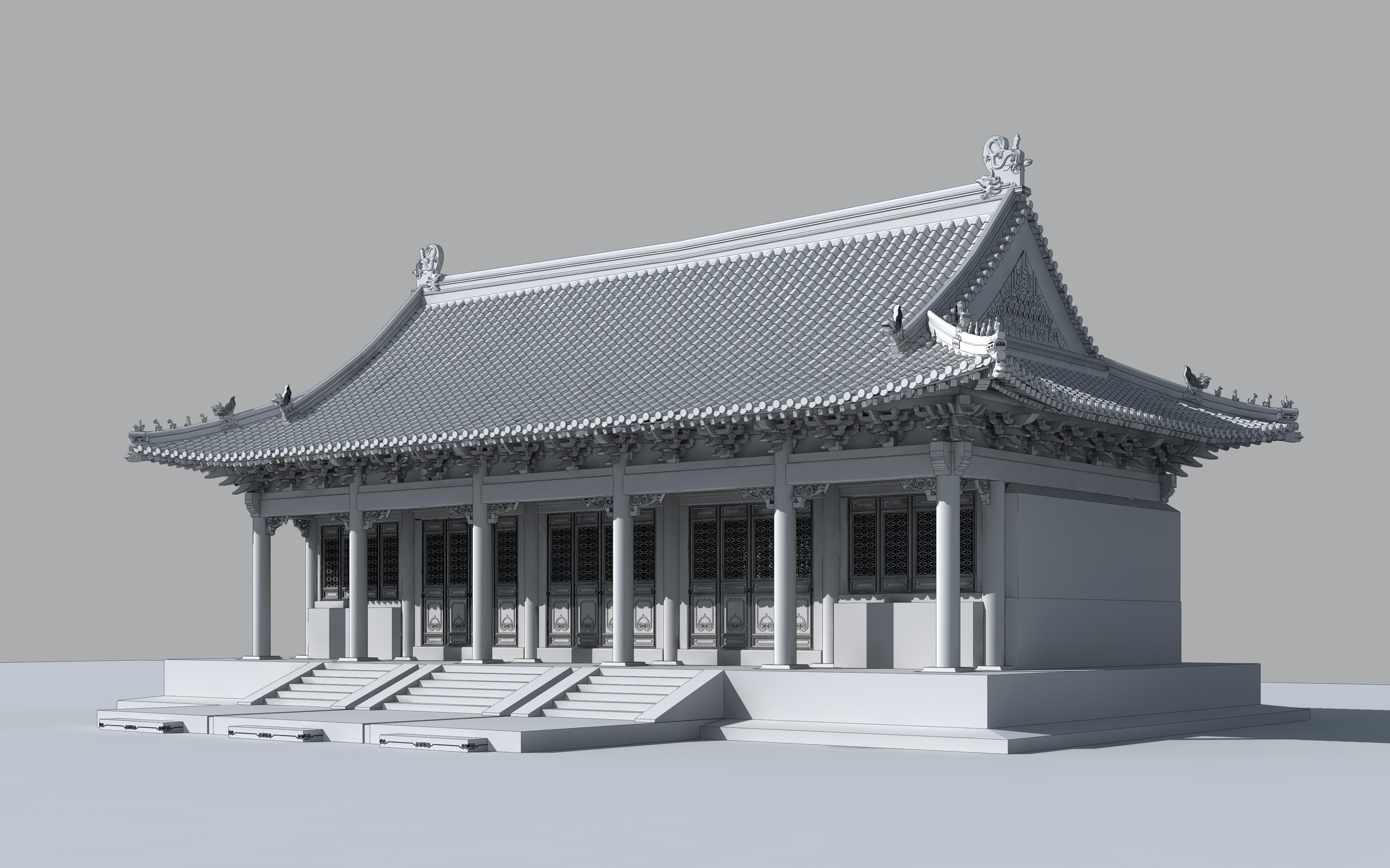 Confuciaanse tempel 3d model